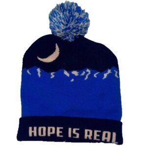 TWLOHA “Hope Is Real” Pom Beanie – Navy & Royal Blue Winter Hat - NWOT